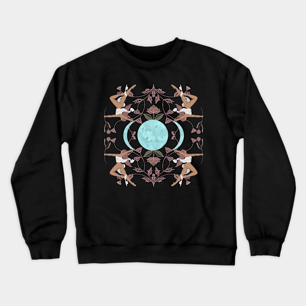 Ladies Dancing Under the Moon Crewneck Sweatshirt by haleyum